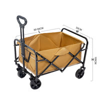 Chariot de camping pliable en acier carbone robuste, antidérapant, gravé au laser sur mesure, à quatre roues, pour usage extérieur et garage