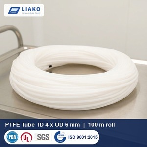 ท่อ PTFE ขนาด 4x6 มม. สำหรับระบบระบายความร้อนด้วยของเหลวสำหรับเซิร์ฟเวอร์และสายระบายความร้อนแบตเตอรี่ EV, ท่อ PTFE ธรรมชาติแบบม้วน 100 ม. ทนความร้อนได้ถึง 260 องศาเซลเซียส - Product Image 1