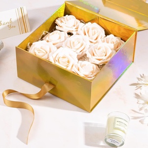 Popular Design Custom Logo Exquisite <b>Gift</b> Packaging Holographic Paper Folding <b>Magnetic</b> <b>Box</b> With Ribbon - Product Image 5