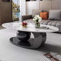 Table basse ovale de style minimaliste italien, peinture laquée de luxe, pour salon d'appartement