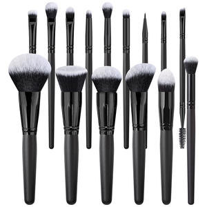 Set Kuas Makeup 15pcs Berkualitas Tinggi, Kuas Bedak Tabur, Kuas Eyeshadow, Kuas Blush, Alat Kecantikan Multifungsi untuk Wajah, Warna Hitam - Product Image 1