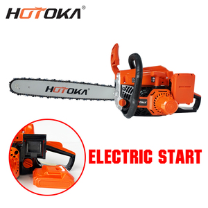 Tronçonneuse à essence professionnelle HOTOKA 58cc avec démarrage électrique, lame de 20 pouces, moteur 2 temps, pour travaux de coupe de bois - Product Image 1