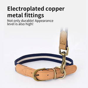 <span class=keywords><strong>Collar</strong></span> de perro ajustable de nailon de cuero Premium 2025, accesorios de moda sostenible para mascotas, collares de cuero de lujo para perros a rayas <span class=keywords><strong>S</strong></span>;M;L - Product Image 3