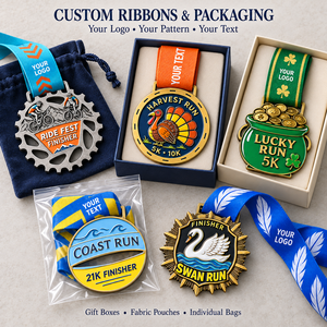 Médailles personnalisées en émail souple pour cyclisme et course à pied avec rubans personnalisés et motifs inversés pour événements sportifs - Product Image 2