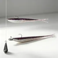 Spinpoler Soft Jerkbait Sinking Split Tail Ribbed Bait 5cm 8cm 10cm Leurre de pêche de précision Jig Drop Shot pour Truite, Black-bass, Luciole