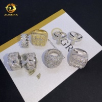 Collection de Bagues Homme Style Hip Hop de Luxe Personnalisées Serties de Moissanite VVS en Argent 925, Diamant Moissanite et Maillons Cubains