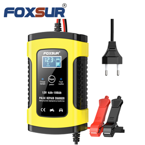 Cargador de Batería de Coche FOXSUR 12V 5A, Cargador Inteligente Automático de Pulsos para Baterías de Ciclo Profundo <span class=keywords><strong>AGEM</strong></span> GEL EFB de Plomo-Ácido de 12V - Product Image 1