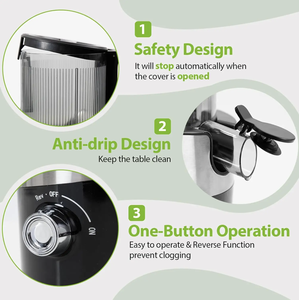 Joymi đa chức năng dọc chậm máy ép trái cây cho trái cây và <span class=keywords><strong>Wheatgrass</strong></span> để sử dụng nhà và tặng quà - Product Image 6