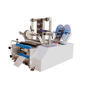Machine d'étiquetage semi-automatique électrique pour bois, moteur PLC 220V, garantie 1 an, applicateur d'autocollants pour cartons et bouteilles, imprimante de date - Product Image 1