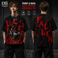 Chemises pour hommes Lucifer Blank Tee 220gsm 100% coton tricoté, décontractées, à porter tous les jours, streetwear, unisexe, coupe régulière, col rond
