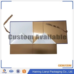 Custom Modern Luxury Recycled Paperboard Gift Packaging Self Erecting Magnetic Closure Matt Lamination Embossing <b>Foldable</b> <b>Box</b> - Product Image 3