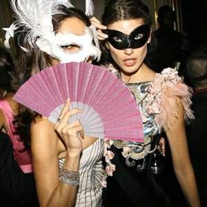 闪亮透明罗纹风扇电火花粉色闪光女性手持风扇婚礼教堂节日舞会舞会俱乐部 - Product Image 5