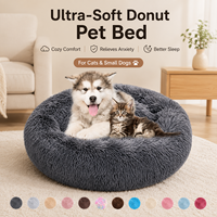 Lit pour chien d'intérieur XL, mignon, multicolore, luxueux, rond, en peluche, amovible, lavable en machine, vente en gros du fabricant