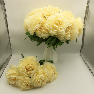 K-0098 autunno arancio peonia foglie e fiori artificiali rosa chiaro peonia fiori finti peonie realistiche per san valentino - Product Image 3