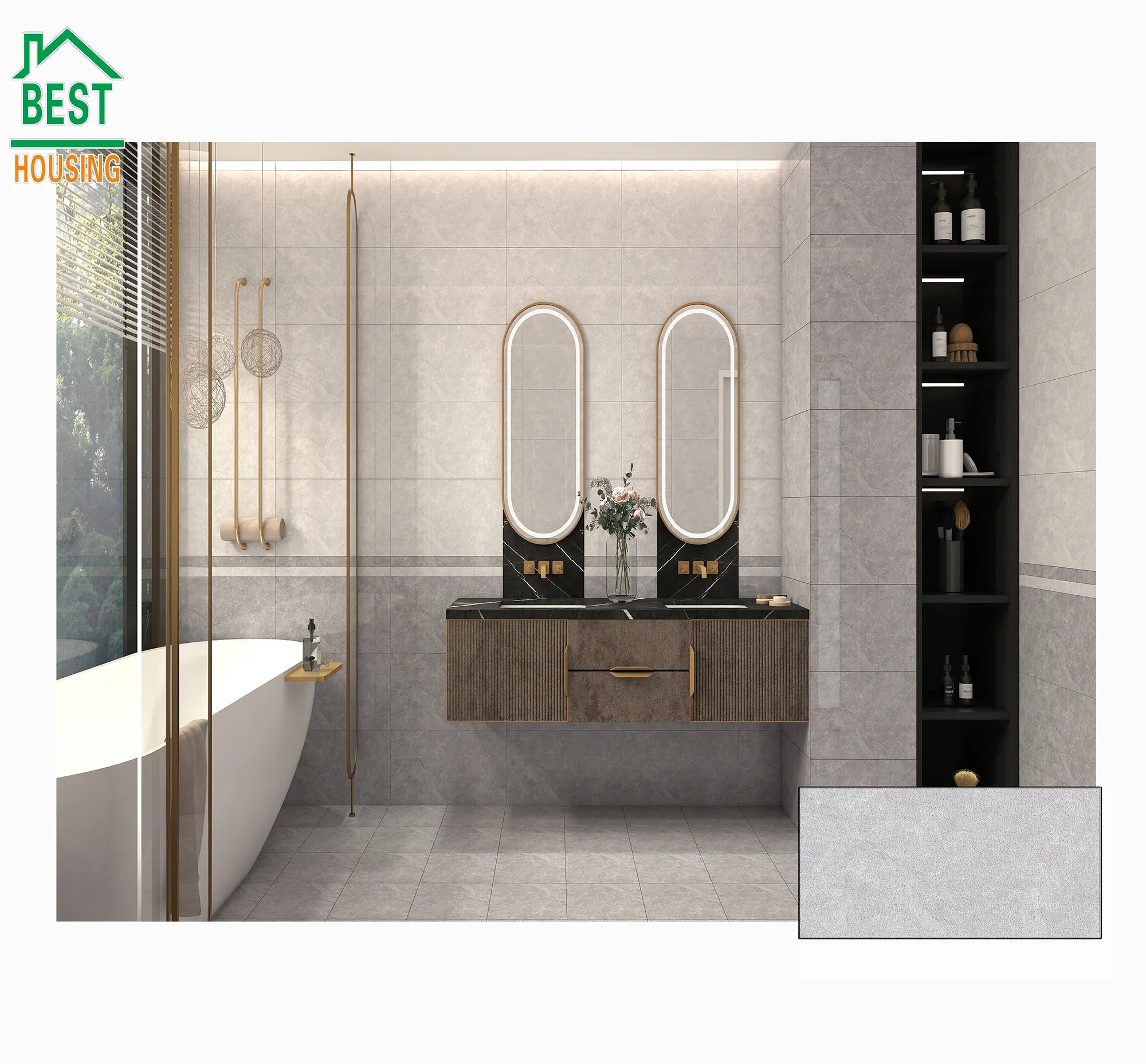 Grey Color Glossy Surface 30x60 Marble Design Tiles Wear Resistant Cheap Price Wall Ceramic Tiles