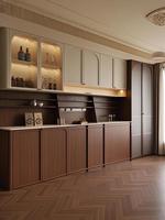 Buffet sur mesure de style français, meuble de salle à manger haut de gamme, buffet de luxe, meuble modulaire en panneaux, bois, cuisine, hôtel