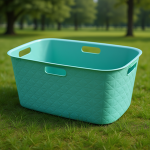 Cesta <b>plastica</b> riciclata (60x40x27,5cm) SOFTEX Verde acqua K258702 - Product Image 3