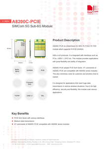 โมดูล PCIe <span class=keywords><strong>5G</strong></span> สำหรับอุตสาหกรรม A8200C-PCIE R16การดาวน์โหลด N78/NSA 4Gbps/N79 band รองรับ Dual SIM ROHS Pre-Certified TEMP - Product Image 3
