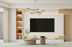 Système mural TV minimaliste moderne, armoire de rangement murale complète sur mesure pour salon, solution pour toute la maison - Product Image 2