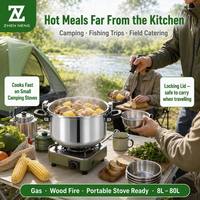 Panci Presto Zhenneng Stainless Steel 24-52cm Multi Ukuran, Kompatibel dengan Kompor Gas dan Induksi, untuk Katering dan Dapur