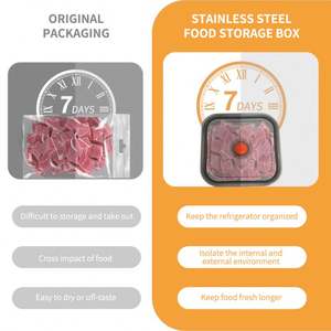 Contenedor de Alimentos de Acero Inoxidable con Tapa, Apto para Comidas Empacadas en Cafeterías, Almacenamiento de Alimentos - Product Image 4