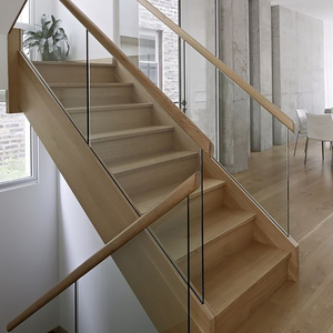 Offre Spéciale : Garde-corps en verre sur poteau, <span class=keywords><strong>balustrade</strong></span> en verre encadrée en acier inoxydable/aluminium/bois pour escaliers intérieurs, directement de l'usine - Product Image 5