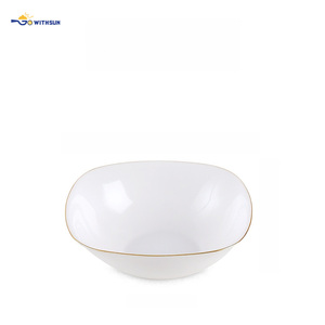 <span class=keywords><strong>Vajilla</strong></span> de <span class=keywords><strong>Vidrio</strong></span> <span class=keywords><strong>Opal</strong></span> Blanco al por Mayor, Platos y Tazones con Bordes Dorados de Lujo, Juego de Boda Personalizable, Resistente al Calor, Cuadrado - Product Image 4