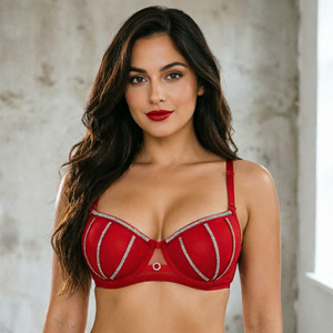 Intimo Femminile, Reggiseno con Ferretto, Balconette con Strass, Reggiseno Staccabile - Product Image 3
