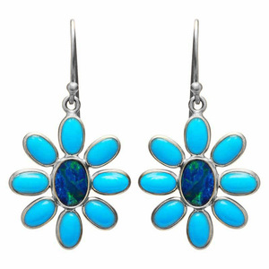 Orecchini Floreali Blu per Donne, Design Elegante a Fiori, Gioielli Versatili per l'Uso Quotidiano - Product Image 2