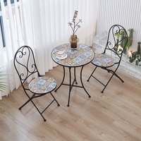 Ensemble de chaises pour table à thé, balcon, cour, extérieur, deux chaises, trois pièces, combinaison de matériaux métalliques pour jardin sur le toit