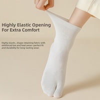 WRELS Chaussettes à deux orteils en coton élastique, respirantes, antidérapantes, pour le yoga et la course à pied