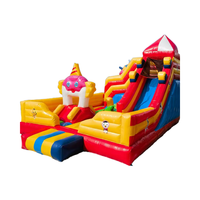 Château gonflable écologique en PVC avec toboggan pour 20 enfants, idéal pour la location commerciale et les fêtes en extérieur