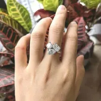 Bagues en zircon blanc à motifs géométriques ZhuQian pour femmes, bijoux de mode étincelants pour mariage, danse et fête
