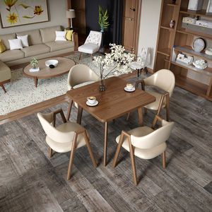 Современный минималистский квадратный обеденный стол, набор стульев для домашнего приема, для переговоров, молочного чая, кафе для небольших квартир - Product Image 6