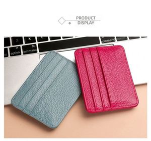 Wholesale Customizable Genuine Leather Card Holder Business & ID with <b>Cheap</b> Logo Imprint for Credit Card Storage - Product Image 4