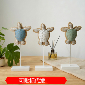 Wooden <b>Standing</b> Turtle Decorative Ornament Irregular Shape Table Display Home <b>Desktop</b> Craft Decoration All Seasons - Product Image 5
