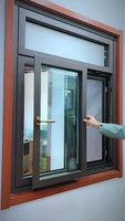CBMmart Fenêtres en aluminium à coupure thermique, fenêtre fonctionnelle coupe-vent pour bureau à domicile avec revêtement en poudre des Caraïbes