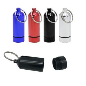Llavero de botella de aluminio para exteriores, llaveros de contenedor de pastillas, caja de medicina impermeable, llavero de Metal/ - Product Image 3