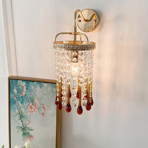 Lampu Dinding Kaca Amber Vintage Italia Bentuk Tetesan Air Gaya Nordic Retro K9 Kristal Bening Lampu Dinding AC110V AC220V E14 Lampu Dinding LED - Product Image 2