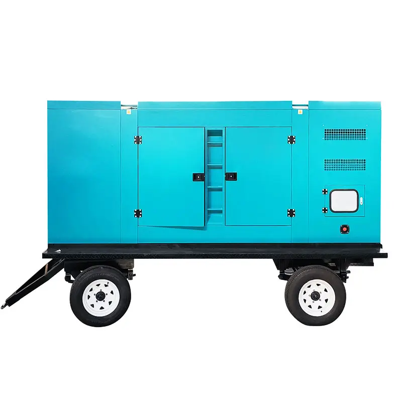 80kw 100kva electric DCEC power mobile silent trailer open frame industrial generator three phase 440V diesel generator