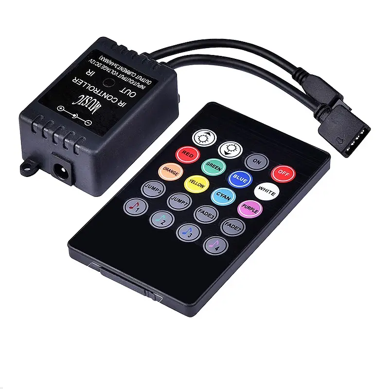 Hot selling 2.4G RF RGB remote Controller Music remote controller IR RF RGB remote wireless controller for LED light strip