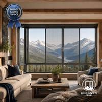 Ventanas Corredizas de Aluminio con Doble Acristalamiento y Ahorro de Energía, con Mosquitera Magnética y Cortina Colgante para Villa