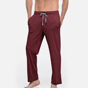 <strong>Men's</strong> Poly Cotton Blend Sleep <strong>Pants</strong> Elastic Waist Comfortable <strong>Lounge</strong> <strong>Pants</strong> Home Wear Trousers - Product Image 1