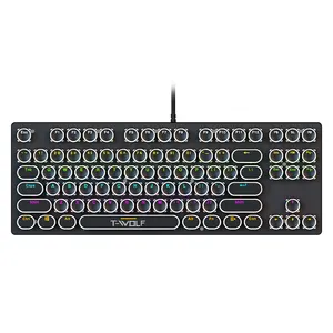नए गैजेट्स 2022 TWOLF T12 यांत्रिक कीबोर्ड 104 चाबियाँ बैकलिट यूएसबी चमक आरजीबी कीबोर्ड गेमिंग यांत्रिक कीबोर्ड