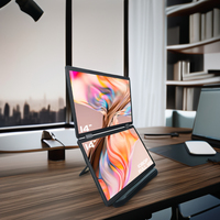 Moniteur portable double USB-C 14/15,6 pouces IPS LCD pour jeux et affaires, écran étendu rétroéclairé