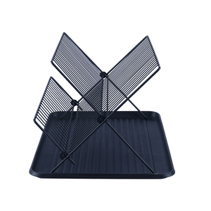 Scolapiatti da cucina in metallo <span class=keywords><strong>con</strong></span> vassoio raccogligocce rimovibile, organizer per stoviglie, scolapiatti da appoggio - Product Image 2