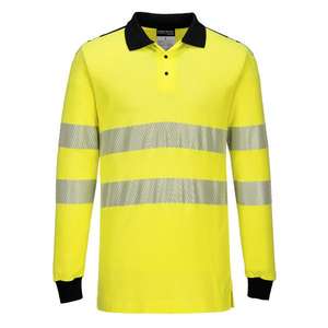 PORTWEST - FR702YBRM WX3 Polo Amarillo/negro de alta visibilidad resistente al fuego-EAN 5036108364053 ROPA DE TRABAJO RESISTENTE A LLAMAS - Product Image 1
