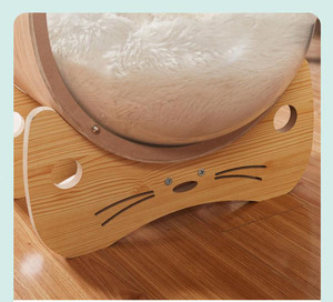 通気性のある高級ペット家具木製猫犬ベッドケージカプセルハウス屋内 - Product Image 5