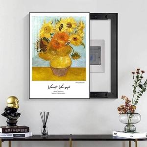 Cache-compteur électrique en porcelaine émaillée exquise, transparent comme du cristal, pour maisons modernes, avec motif imprimé sur papier couché à l'huile aux couleurs chaudes - Product Image 4