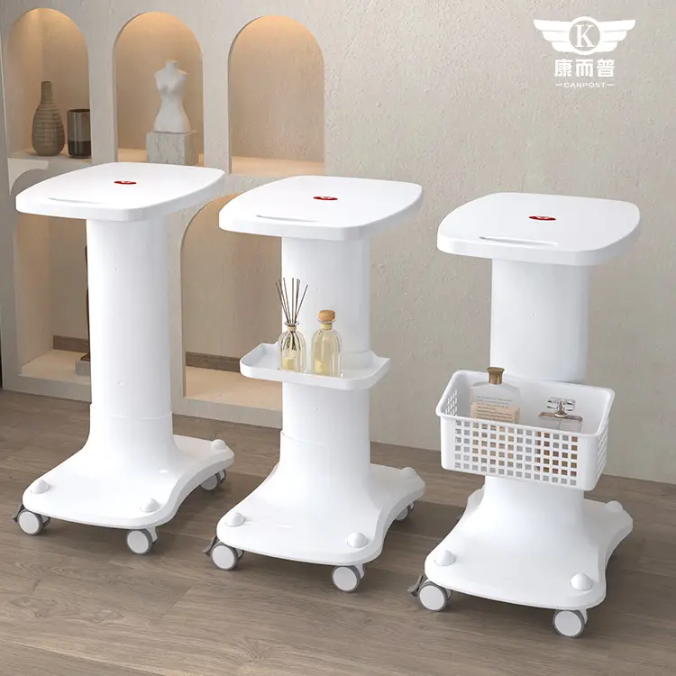 Usine de vente en gros salon de beauté multi-fonctionnel ABS beauté rack Spa blanc rose équipement de beauté chariot